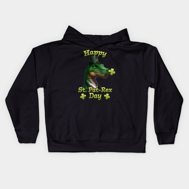 Cool St. Patrick's Day Dinosaur Happy St. Pa T-Rex Day Kids Hoodie by star trek fanart and more
